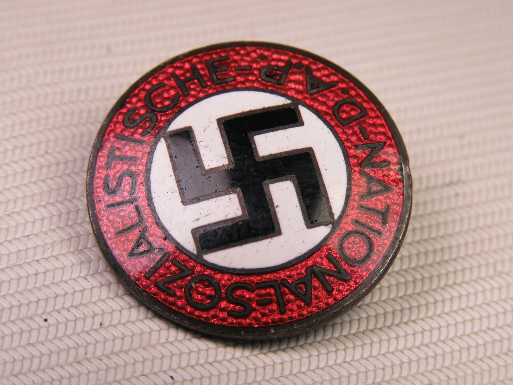 NSDAP Member Badge M1 34 RZM Karl Wurster