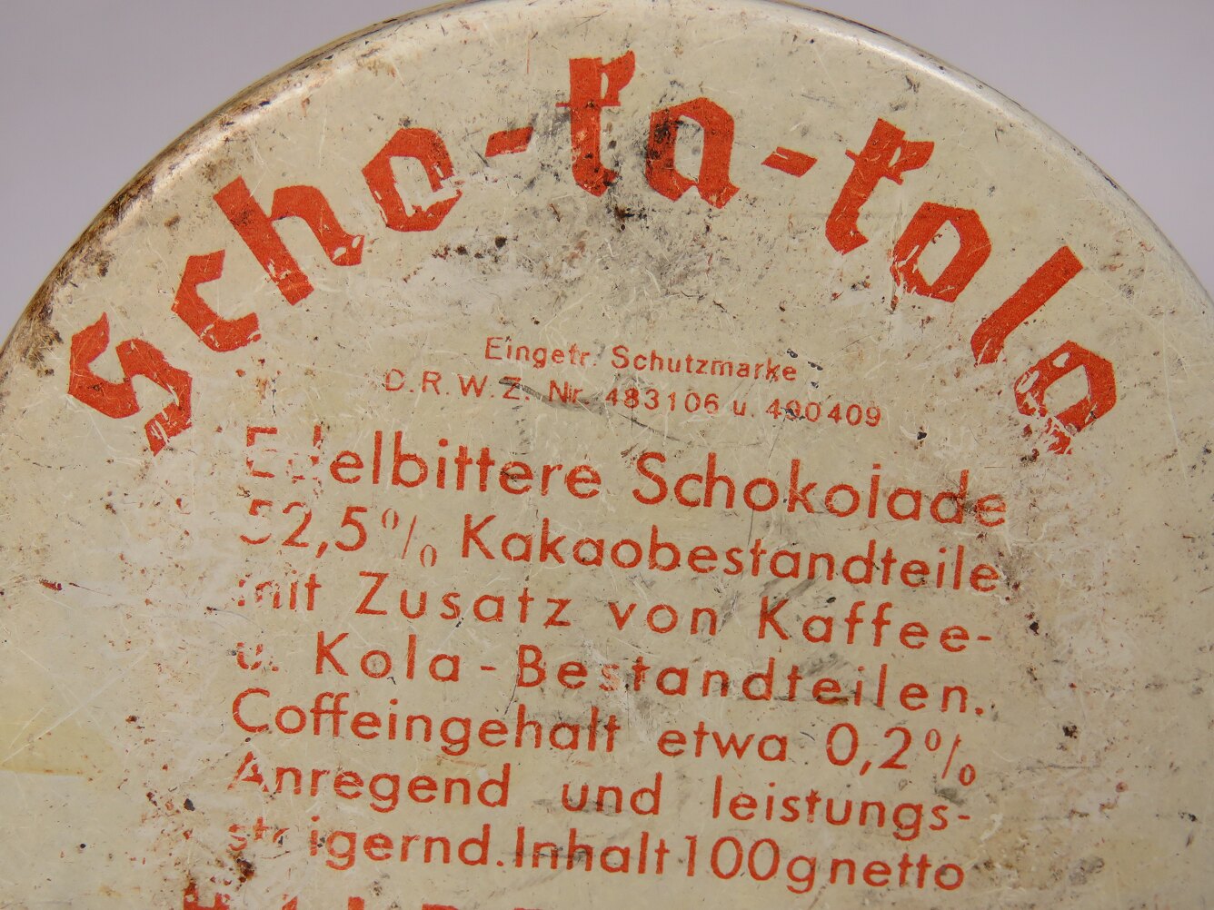 Scho Ka Kola 1941 Chocolate Can With Original Content Wehrmacht