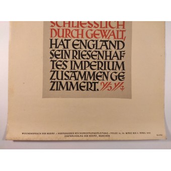 Cartel NSDAP alemán con el dicho popular de política de los líderes de la tercera Reich. Espenlaub militaria