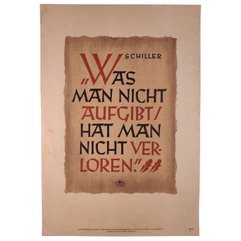 Propaganda poster. What is not abandoned is never completely lost. Espenlaub militaria