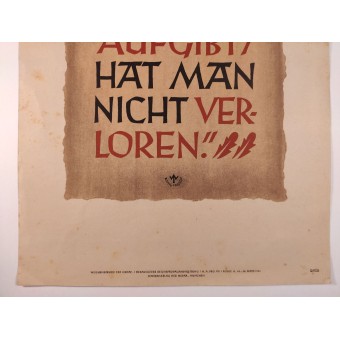 Propaganda poster. What is not abandoned is never completely lost. Espenlaub militaria
