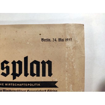 Der Vierjahresplan, 5 vol. 24 de mayo 1937, el Reich Exposición La gente creativa. Espenlaub militaria