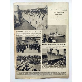 Die Wehrmacht, 16th vol., June 1937 Field Marshal von Blomberg and Duce. Espenlaub militaria