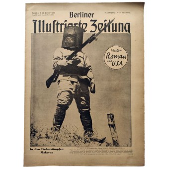 The Berliner Illustrierte Zeitung, 3rd vol., January 1942 The Japanese jungle soldier in Malayas fever swamps. Espenlaub militaria
