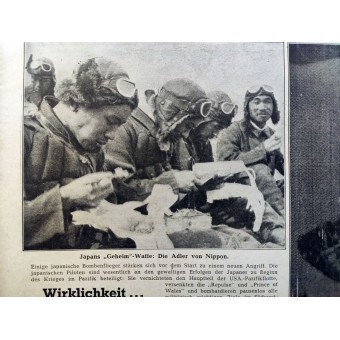 Le Berliner Illustrierte Zeitung, 3 vol., Janvier 1942, le soldat de la jungle japonaise dans les marais de la fièvre de Malaisie. Espenlaub militaria