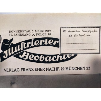 LIllustrierter Beobachter, 10 vol., Marzo 1942 Questo è il modo in cui vengono portati verso il basso. Espenlaub militaria