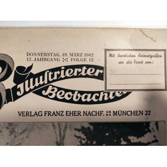 Illusterter Beobachter, 12 osa, maaliskuu 1942- Knightin ristin voittaja Gefreiter Jakob Pelzer. Espenlaub militaria
