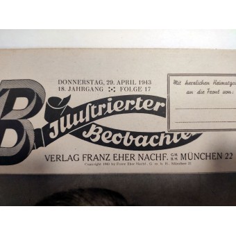 Los Illustrierter Beobachter nº 17 de abril de 1943 el canciller del Reich, Joachim von Ribbentrop 50 años. Espenlaub militaria