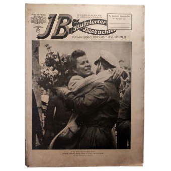 Illustrierter Beobachter nr 20, maj 1943. Uppmuntrande mottagande av modiga vargar på en ubåtsbas.. Espenlaub militaria