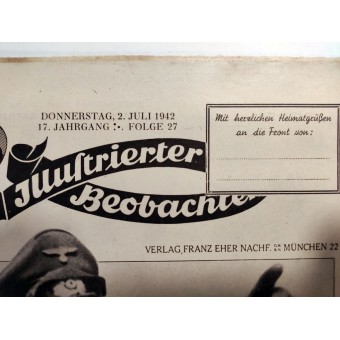 Illusterter Beobachter, 27 osa, heinäkuu 1942 Marshal Rommel taistelualueella. Espenlaub militaria