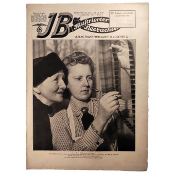 El Illustrierter Beobachter, 4 vol., Enero 1942, un madre vio a su hijo en el noticiario. Espenlaub militaria