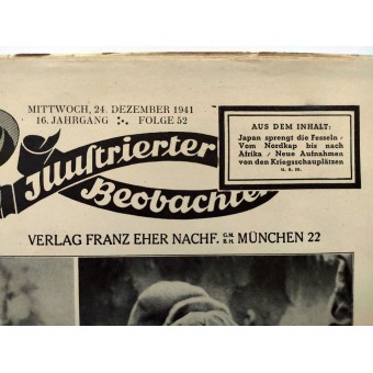 De Illustratorerer Beobachter, 52 Vol., December 1941. Espenlaub militaria