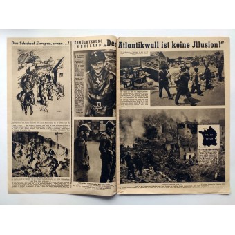 Il Kölnische Illustrierte Zeitung, giugno 1944 SS-Obersturmführer Wittmann sono imbattuto in un reggimento di tank britannico con la sua tigre. Espenlaub militaria