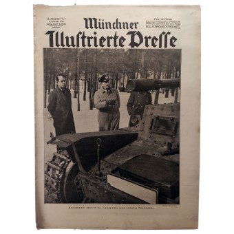 De Münchner Illustierte Presse # 5 feb 1943 Reich Minister Speer onderzoekt een nieuwe Duitse tank. Espenlaub militaria