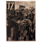 Neue Illustrierte Zeitung #38 Sept1942 Il capitano Werner Baumbach è circondato dalla Gioventù hitleriana.