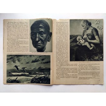 NS Frauen Warte - 3:e vol., augusti 1938 Målning av Adolf Wissel, Velbern. Espenlaub militaria