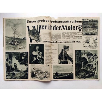 NS Frauen Warte - 3:e vol., augusti 1938 Målning av Adolf Wissel, Velbern. Espenlaub militaria