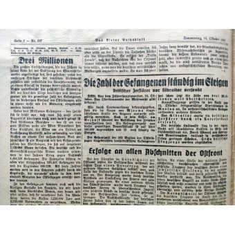 Das kleine Volksblatt - 16. Oktober 1941 - Die Brjansker Tasche zerschlagen. Espenlaub militaria