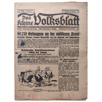 Das kleine Volksblatt - 2ème de Octobre 1941 - 91,752 prisonniers sur le front du milieu. Espenlaub militaria