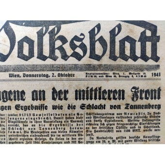 Das kleine Volksblatt - 2 Ottobre 1941 - 91,752 prigionieri sulla parte anteriore centrale. Espenlaub militaria