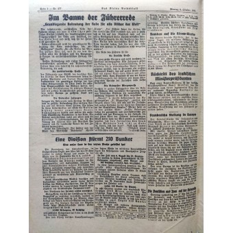 Das kleine Volksblatt - 6 ottobre 1941 - Oltre 12.000 prigionieri nel sud dellUcraina. Espenlaub militaria