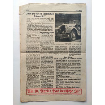 Saksan itävaltalaisen vaalilehti - 10. huhtikuuta 1938. Espenlaub militaria