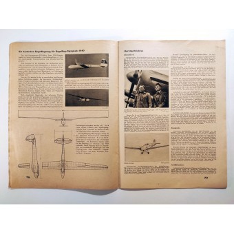 La Flug und Werft - vol. 4, 17 de abril de 1939 - planeador Un alemán para los Juegos Olímpicos de 1940. Espenlaub militaria