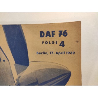 die Flug und Werft - Heft 4, 17. April 1939 - Ein deutsches Segelflugzeug für die Olympiade 1940. Espenlaub militaria