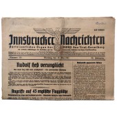 "Innsbrucker Nachrichten", 13 мая 1941 года - Рудольф Гесс не вернулся с полета