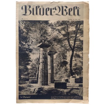Le Bilder-Welt - 26 de Juillet 1936 - La flamme olympique a été allumée sur la plate-forme du Temple de Zeus. Espenlaub militaria