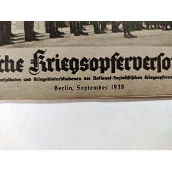 Die Deutsche Kriegsopferversorgung, 12. Jahrgang, September 1938 Der Führer grüßt seinen Frontkameraden. Espenlaub militaria