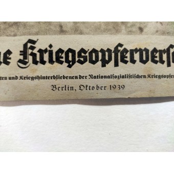 De Deutsche Kriegsopferversorgung, 1st vol., Oktober 1939. Espenlaub militaria