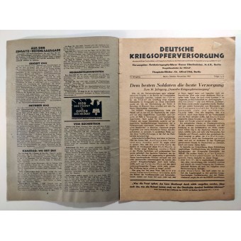 Deutsche KriegSopferversorgung, 1./2nd Vols., Lokakuu/nov. 1941. Espenlaub militaria