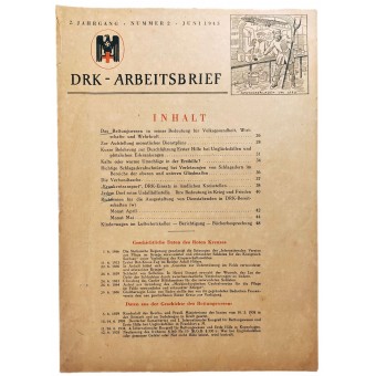 The DRK-Arbeitsbrief - vol. 2 from June 1943 - Brief instruction on how to carry out first aid. Espenlaub militaria