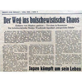 Il Fronte und Heimat - quotidiano del soldato di marzo 1945 - Non è la morte crudele come la nostra sofferenza. Espenlaub militaria