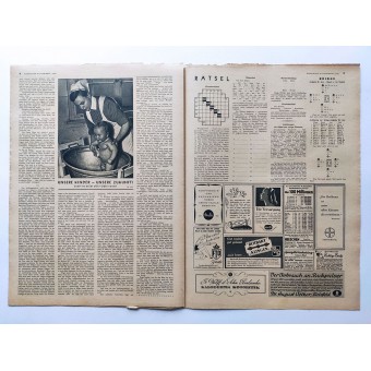 Le Hamburger Illustrierte - vol. 5 30 Janvier, 1943 - Jeunes femmes gagnant daide par Luftnachrichtenhelferinnen. Espenlaub militaria