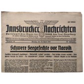 Innsbrucker Nachrichten, 15 aprile 1940. Aprile 1940 - Pesanti battaglie navali al largo di Narvik