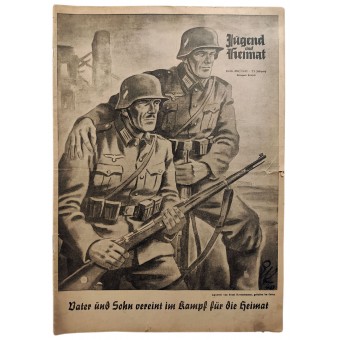 Die Jugend und Heimat - März 1942 - Vater und Sohn vereint im Kampf für die Heimat. Espenlaub militaria