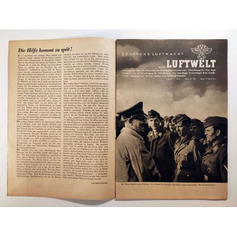 The Luftwelt - vol. 8, 15th of April 1942 - The Führer among his soldiers. Espenlaub militaria