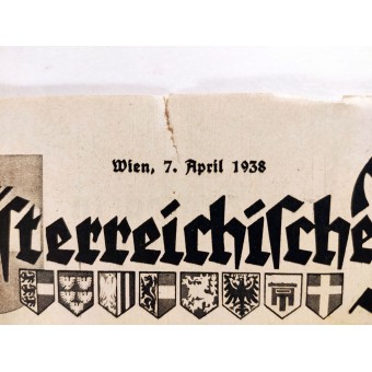 Le Woche Österreichische - vol. 14, le 7 Avril 1938 - Sous tous les Allemands de votes « oui » le 10 Avril. Espenlaub militaria