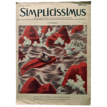 De Simplicissimus - Vol. 27, 5 juli 1944 - Churchill: Niets kan me overkomen, ik heb de controle!. Espenlaub militaria