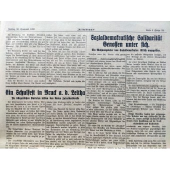 Il Giornale Volksstimme - Hitlers Geove 1929 Pre 3 Reich - Ebraica Rush a Vienna. Espenlaub militaria