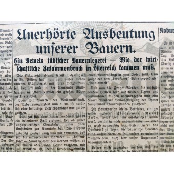 The Volksstimm - Hitlerin sanomalehti 1929 Pre 3 Reich - Juutalainen kiire Wieniin. Espenlaub militaria