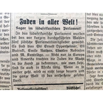 De VolksStimme - Hitlers Newspaper 1929 Pre 3 Reich - Joodse haast naar Wenen. Espenlaub militaria