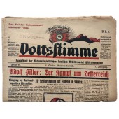 Il Volksstimme - giornale di Hitler 1929 pre 3 Reich - Parteitag in Carinzia