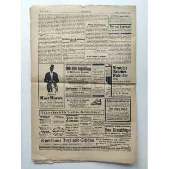 Die Volksstimme - Hitlers Zeitung 1929 vor dem 3. Reich - Parteitag in Kärnten. Espenlaub militaria