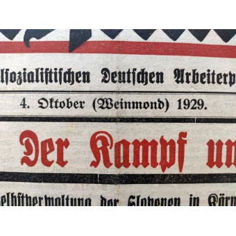 The Volksstimme - Hitlers newspaper 1929 pre 3 Reich - Parteitag in Carinthia. Espenlaub militaria