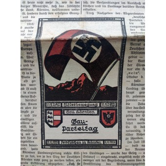 El Volksstimme - periódico de Hitler 1929 Pre 3 Reich - Parteitag en Carintia. Espenlaub militaria