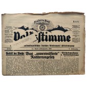 Volksstimme, Hitlerbewegung DNSAP -sanomalehti, 12. huhtikuuta 1930, ennen 3. valtakuntaa.