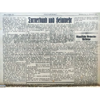 Il giornale DNSAP Volksstimme, Hitlerbewegung, 12 aprile, 1930 Pre 3 Reich. Espenlaub militaria